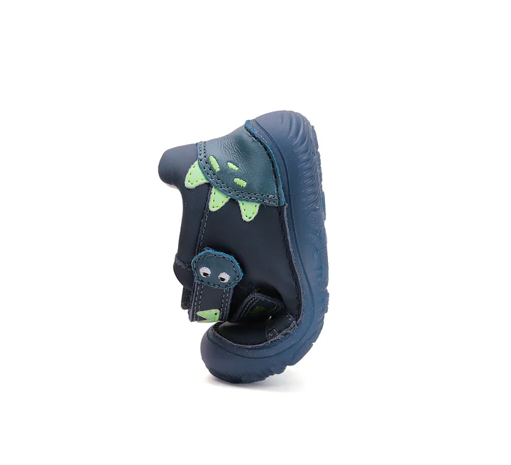 Ghete baieti din piele DD Step,  Barefoot LUMINO Albastru Royal S073-52875 [1]