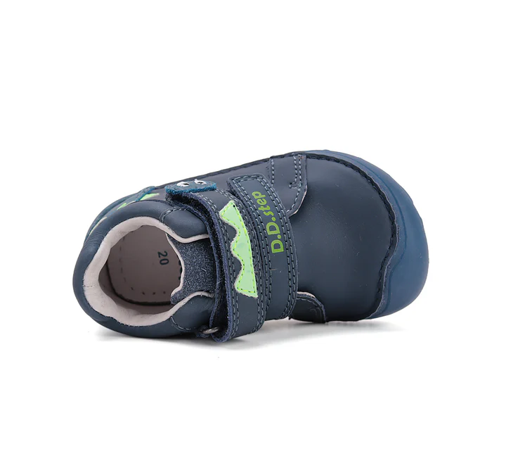 Ghete baieti din piele DD Step,  Barefoot LUMINO Albastru Royal S073-52875 [3]