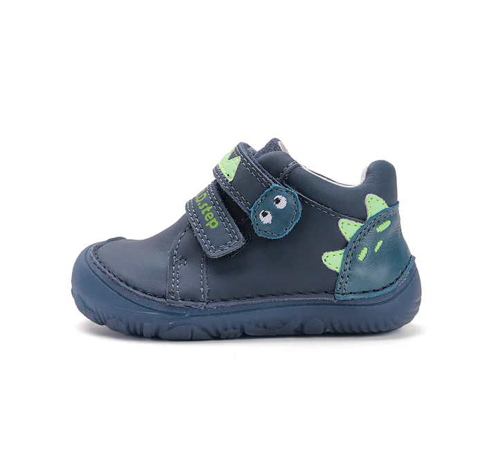 Ghete baieti din piele DD Step,  Barefoot LUMINO Albastru Royal S073-52875 [6]