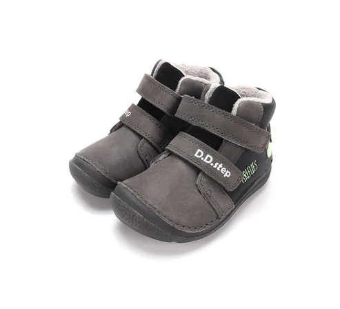 Ghete baieti - Ghete barefoot imblanite baieti gri luminos A116-62455A DD Step