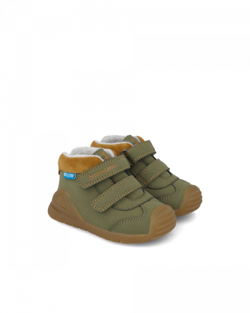 Ghete copii din piele naturala, imblanite, Kaki, Biomecanics 251134-B801FB [2]
