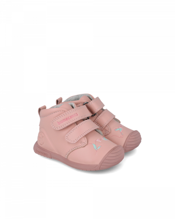Ghete copii din piele naturala, imblanite, Roz, Biomecanics 251106-B193FB [2]