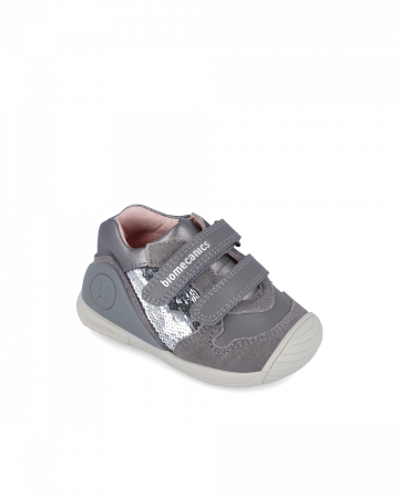 Pantofi fete, din piele naturala, gri, Biomecanics 241104-A213 [1]