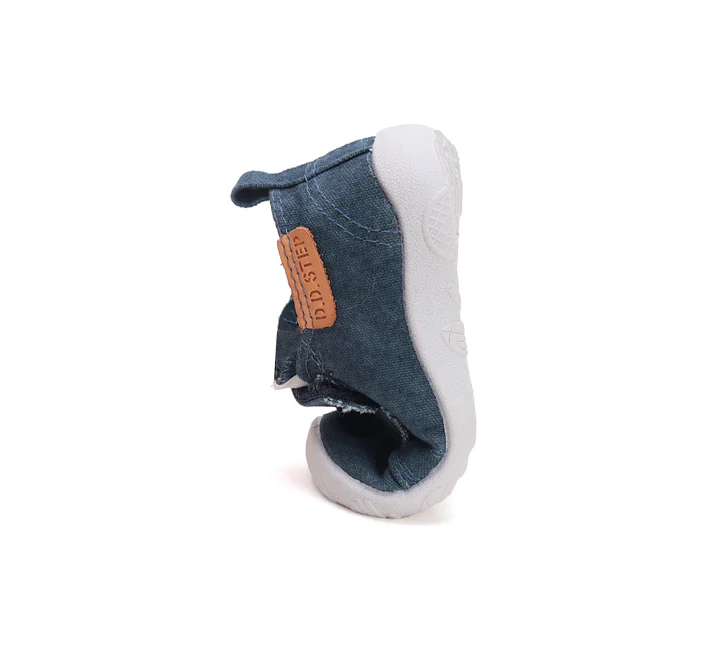 Sandale baieti - Pantofi baieti, din panza, interior, albastru-blug, BAREFOOT, DD STEP C086-42881E