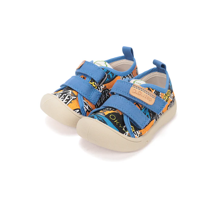 Pantofi baieti - Pantofi baieti, din panza, print vesel, DD STEP C100-61391A