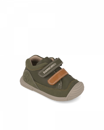 Pantofi baieti - Pantofi baieti, din piele naturala, kaki militar, Biomecanics 251124-B788