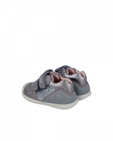 Pantofi fete, din piele naturala, gri, Biomecanics 241104-A213 [2]