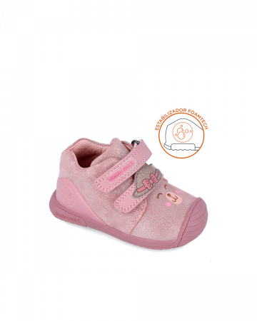Incaltaminte fete - Pantofi fete, din piele naturala, roz, Biomecanics 241107-B777