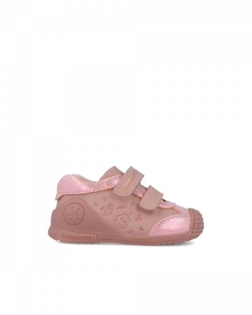 Pantofi fete, din piele naturala, roz kiss, Biomecanics 251101-A159 [1]