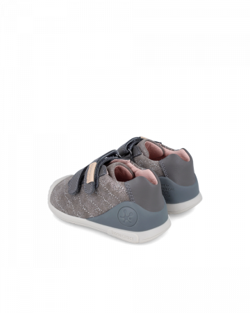 Pantofi fete, din piele naturala, gri, Biomecanics 241101-A168 [2]