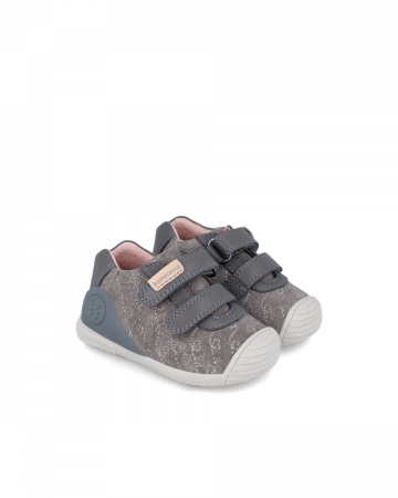 Pantofi fete, din piele naturala, gri, Biomecanics 241101-A168 [1]