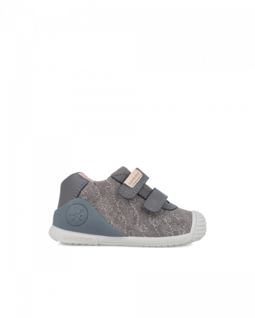 Pantofi fete, din piele naturala, gri, Biomecanics 241101-A168 [3]