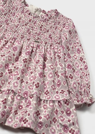 Imbracaminte fete - Rochie catifea cu volanase fetite Mayoral 2909-025 Cuartz