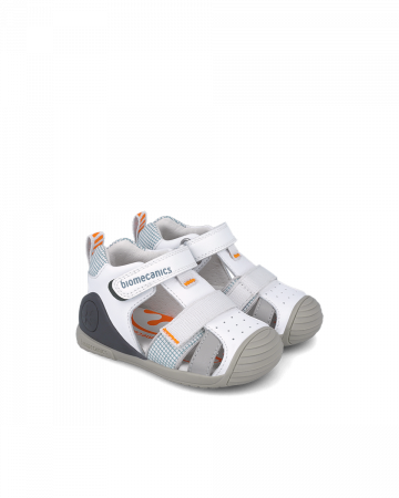 Sandale baieti, din piele naturala, alb, Biomecanics 252117-C050 [1]