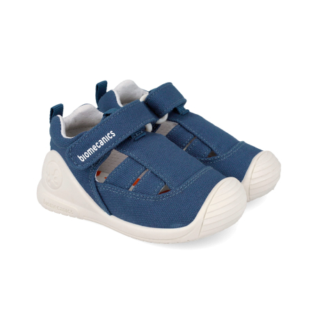 Sandale baieti - Sandale baieti, din material textil, albastru marin, Biomecanics 262187-A556