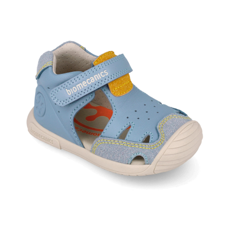 Sandale baieti, din piele naturala, bleu, Biomecanics  262130-B862 [3]