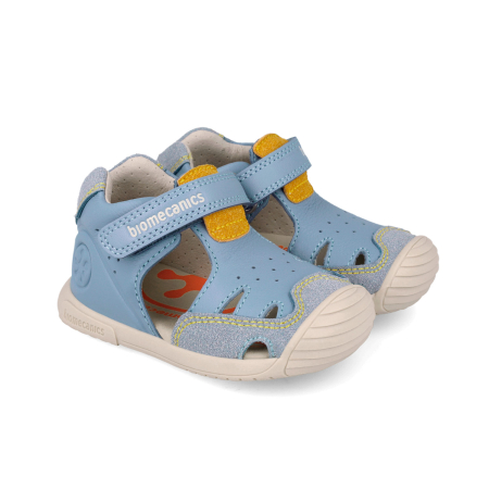 SS2026 - Sandale baieti, din piele naturala, bleu, Biomecanics  262130-B862