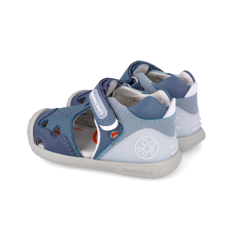 Sandale baieti, din piele naturala, albastru, Biomecanics  262128-A631 [2]