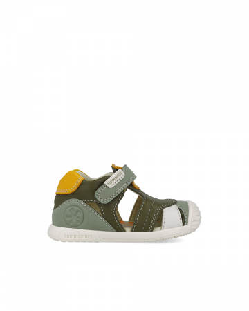 Sandale Baieti, din piele naturala, verde militar, Biomecanics 252126-B788 [3]