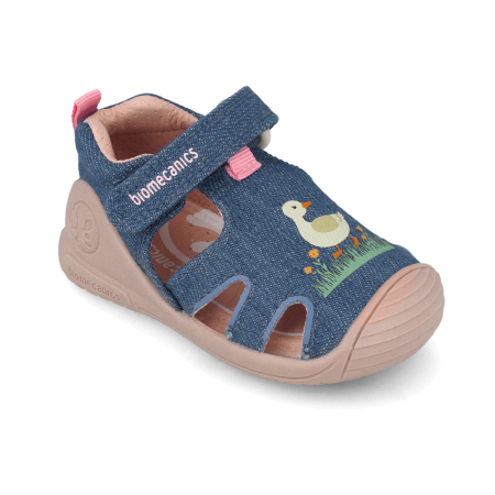 Sandale fete din material textil, jeans, Biomecanics 262178-A371 [3]