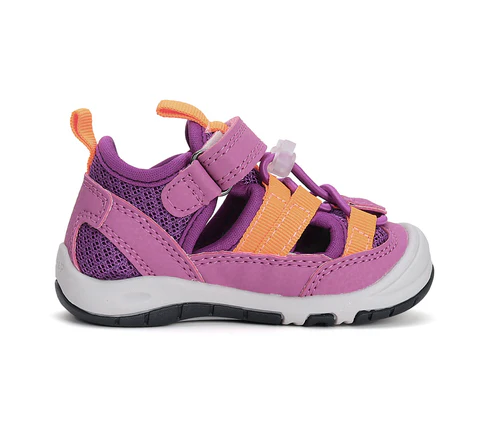 Sandale fete - Sandale fete, din material textil, violet si galben, DD Step G065-51458D