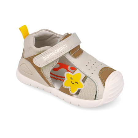 Sandale baieti, din piele naturala, beige Biomecanics  262127-B695 [3]