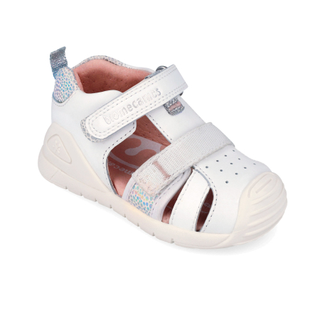 Sandale fete, din piele naturala, alb, Biomecanics 262111-B313 [3]