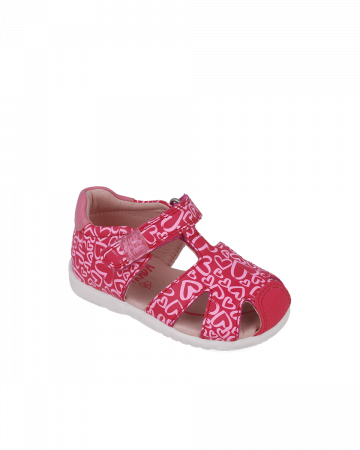 Sandale fete - Sandale fete, din piele naturala, roz cu imprimeuri, AGATHA RUIZ DE LA PRADA 252902-A032
