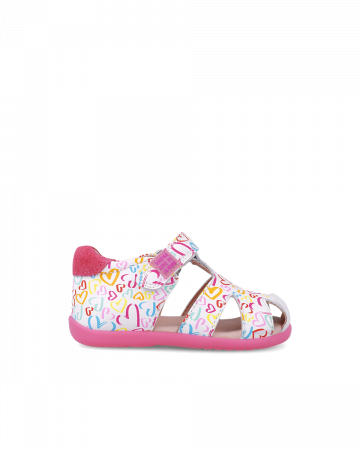 Sandale fete, din piele naturala, alb cu imprimeuri colorate, AGATHA RUIZ DE LA PRADA 252902-B050 [3]