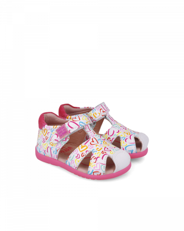 Sandale fete, din piele naturala, alb cu imprimeuri colorate, AGATHA RUIZ DE LA PRADA 252902-B050 [1]