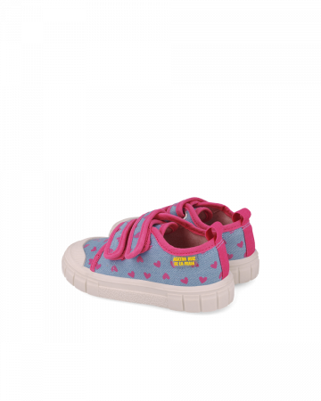 Sneakers fete, din material textil, albastru-blug cu imprimeuri roz, Agatha Ruiz De La Prada 252931-A224 [2]