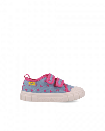 Sneakers fete, din material textil, albastru-blug cu imprimeuri roz, Agatha Ruiz De La Prada 252931-A224 [3]