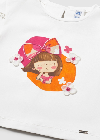 Tricou imprimeu fetite 01079-090 Alb Mayoral