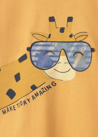 Tricou imprimeu girafa Portocaliu 01009-093 Mayoral