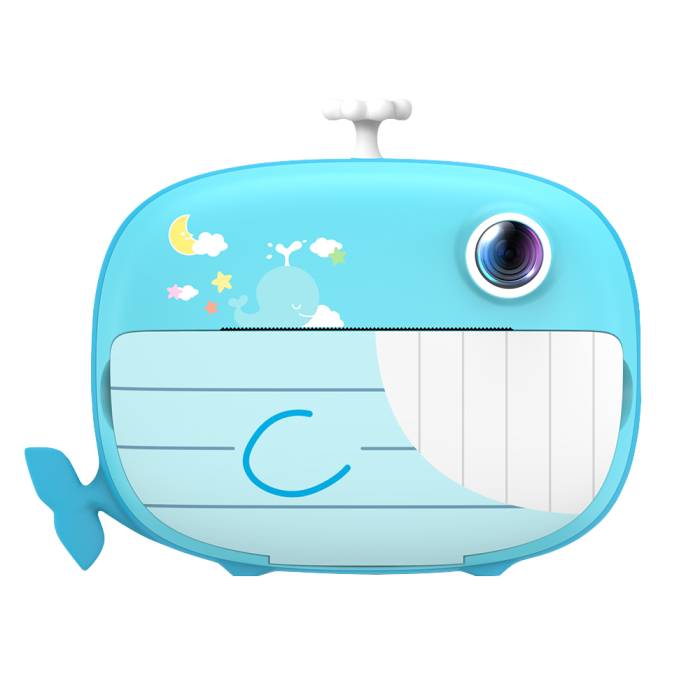 Cameră foto instant pentru copii KIDDOBOO FotoFun 2 Whale Blue, imprimare termică, 2MP, card 32GB, 4+ ani [3]