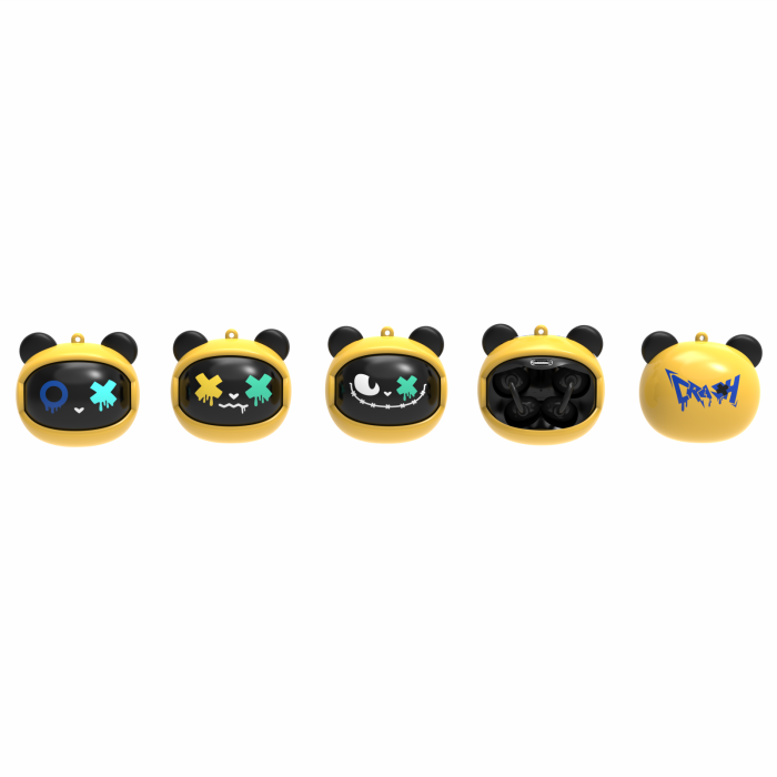 Căști Wireless KIDDOBOO GOAT Earbuds Paintcrush, Bluetooth 6.0, cu carcasă de încărcare, Galben, 9+ [4]