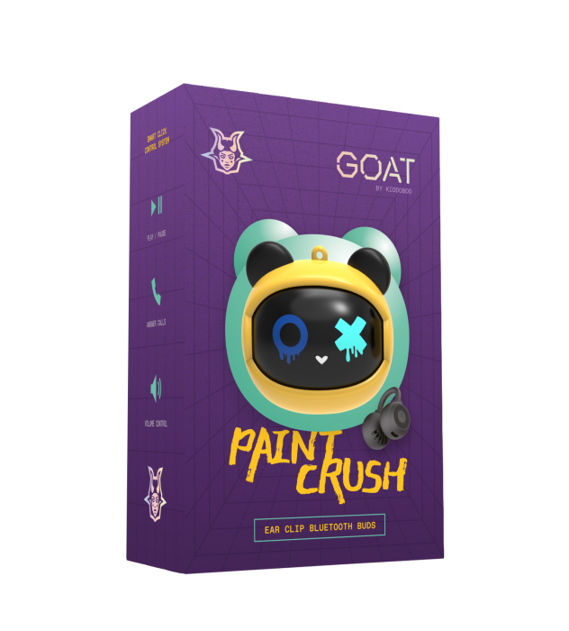 Căști Wireless KIDDOBOO GOAT Earbuds Paintcrush, Bluetooth 6.0, cu carcasă de încărcare, Galben, 9+ [6]