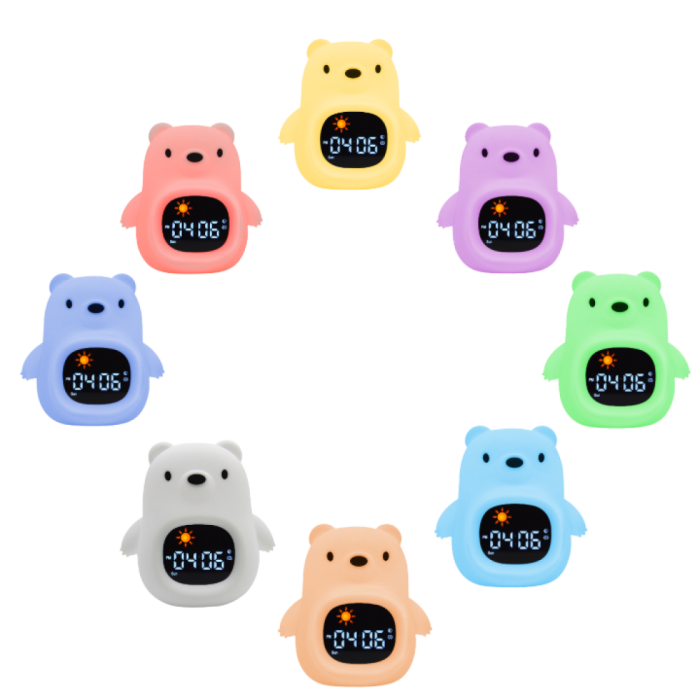 Ceas deșteptător și lampă de veghe copii KIDDOBOO SoundGlow Bear, sunete albe, Sleep Trainer, LED, 4+ ani [5]