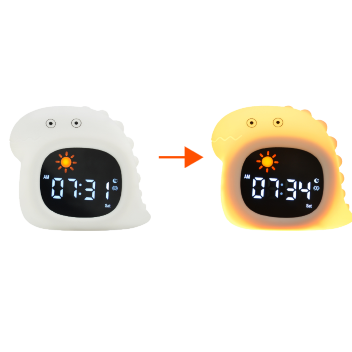 Ceas Sleep Trainer și lampă de veghe copii KIDDOBOO SoundGlow Dino, sunete albe, alarmă, LED, 4+ ani [4]