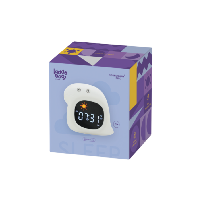 Ceas Sleep Trainer și lampă de veghe copii KIDDOBOO SoundGlow Dino, sunete albe, alarmă, LED, 4+ ani [6]