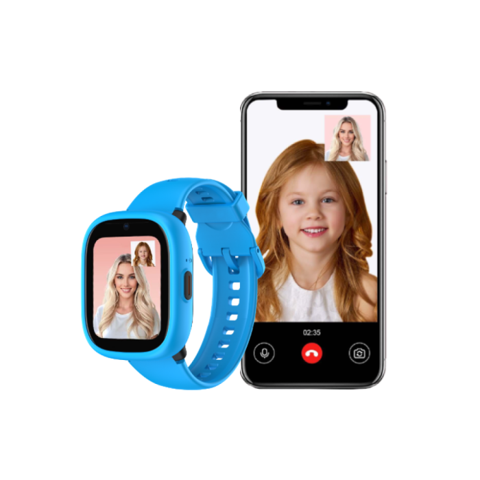 Smartwatch copii 4G cu GPS și apel video KIDDOBOO WatchMe K3 Gen2, Blue/Black, cameră, SOS, control parental, IP68 [6]