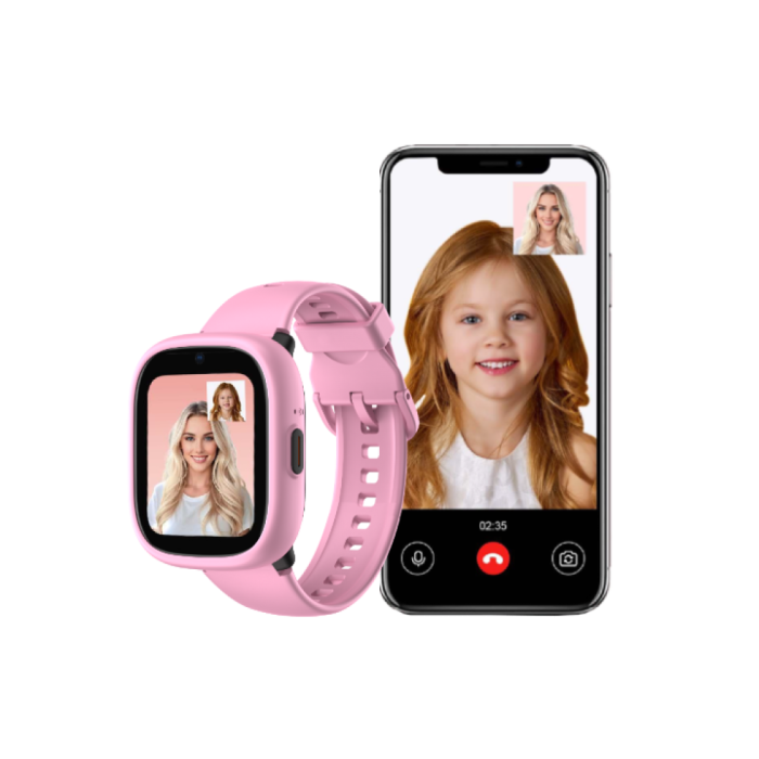 Smartwatch copii 4G cu GPS și apel video KIDDOBOO WatchMe K3 Gen2, Pink/Purple, cameră, SOS, control parental, IP68 [6]
