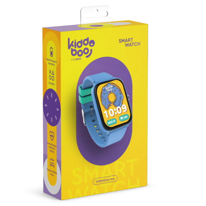 Smartwatch copii KIDDOBOO 2.0 Sky Blue, Bluetooth, 10 moduri sport, jocuri, 6+ ani [5]