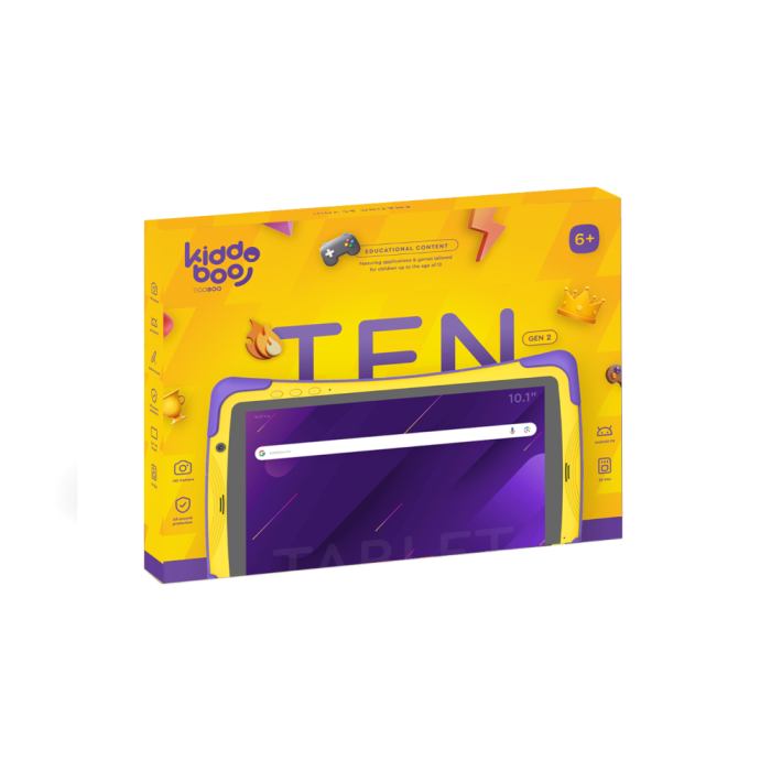 Tabletă copii KIDDOBOO TEN Gen2 10.1", Android 14, 4GB RAM, 64GB, control parental, 6+ ani [5]