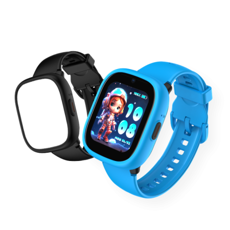 Trending Now !! - Smartwatch copii 4G cu GPS și apel video KIDDOBOO WatchMe K3 Gen2, Blue/Black, cameră, SOS, control parental, IP68