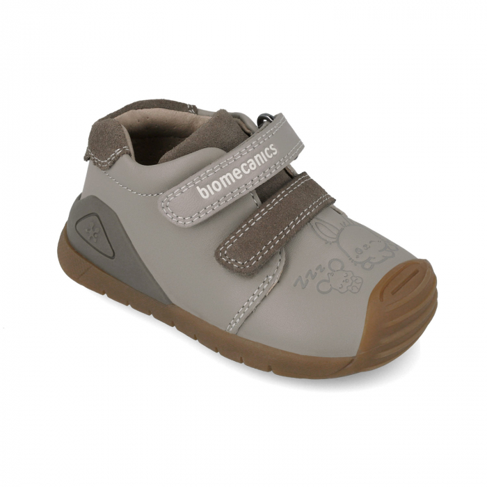 Pantofi sport baieti din piele naturala - gri/maro Biomecanics [4]