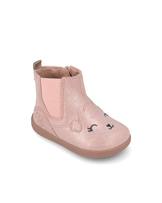 Cizme fete Biomecanics 261161-B193, piele naturală – Roz Pudrat cu sclipici [3]