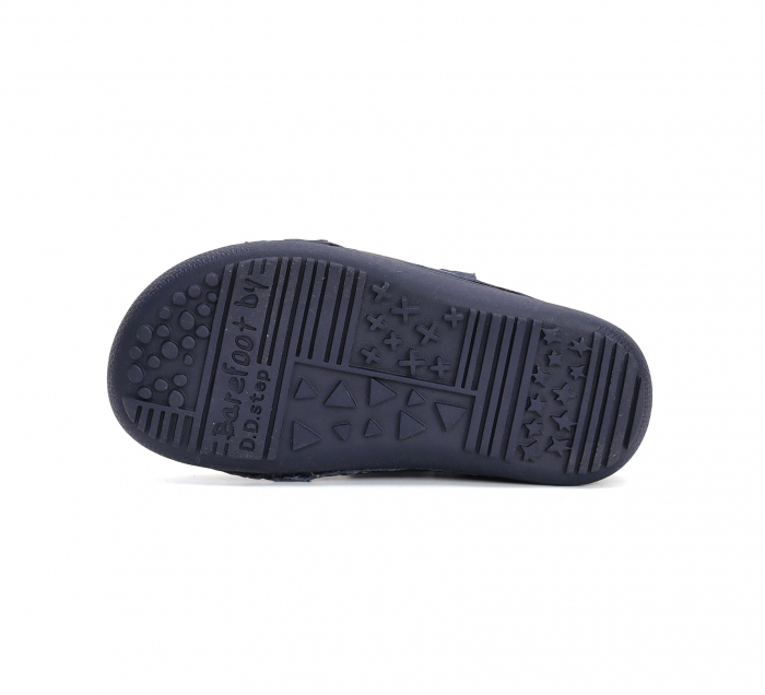 Ghete baieti din piele naturala, barefoot - negru DD Step [7]