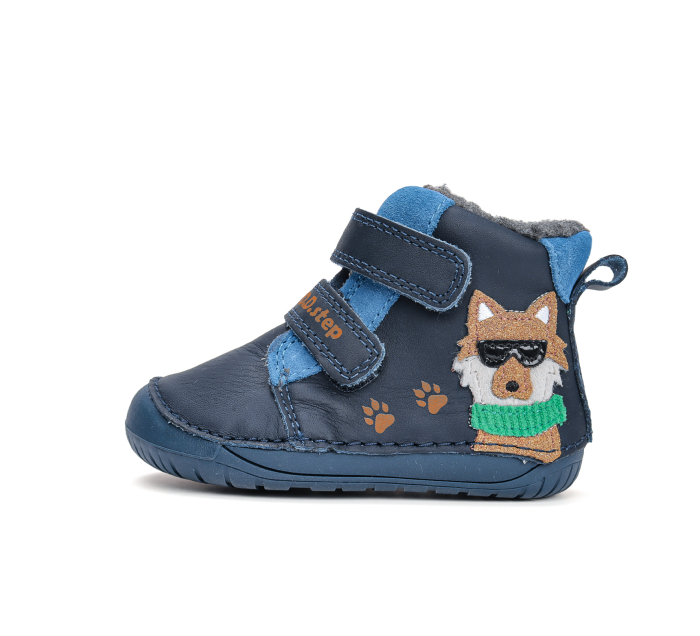 Ghete băieți îmblănite din piele naturală barefoot - DDStep [3]