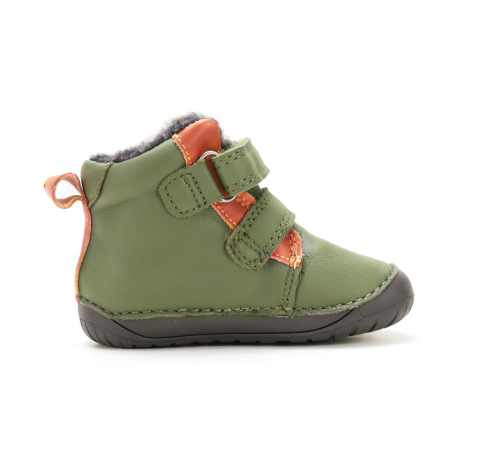 Ghete Copii Baieti DDStep Imblaniti Verde Oliv cu Tigru Brodat W070-62660A - Piele Naturală [5]